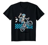 Boy Skeleton Riding on a BMX Bike and Popping a Wheelie T-Shirt