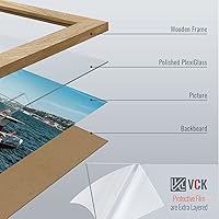 Vista 4 de VCK 24x36 Poster Frame Set of 3 - Natural Solid Wood, Exclusive Wood Grain Picture Frame, Wall Hanging