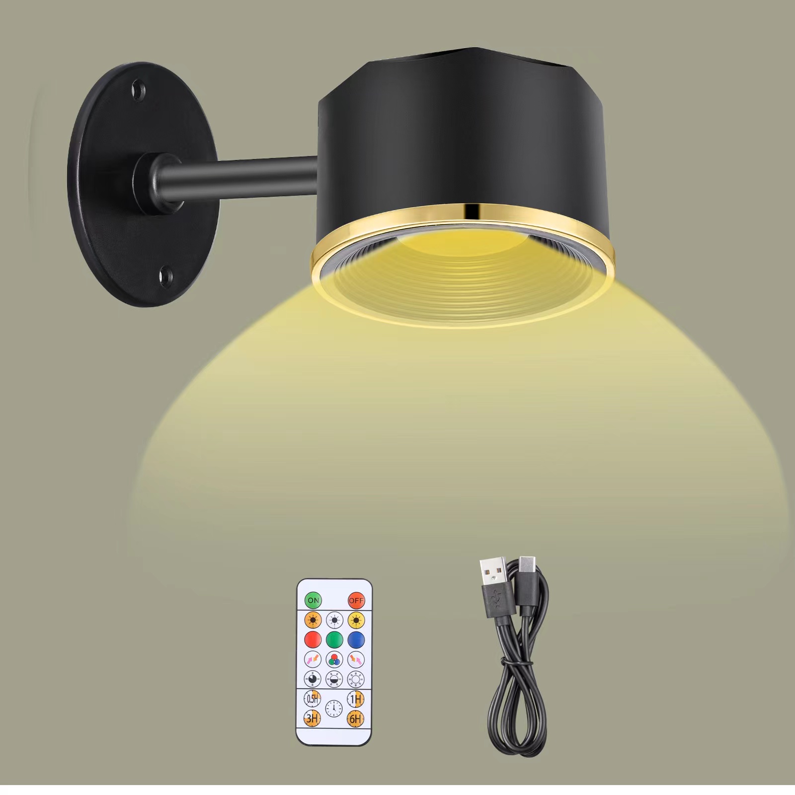 MIOBLUE LED wandgemonteerde leeslamp, draadloze wandlamp met afstandsbediening, 360° rotatie magnetische wandlamp RGB Picture Painting Light met dimbaar voor woonkamer, slaapkamers, kunstwerk,dartbord