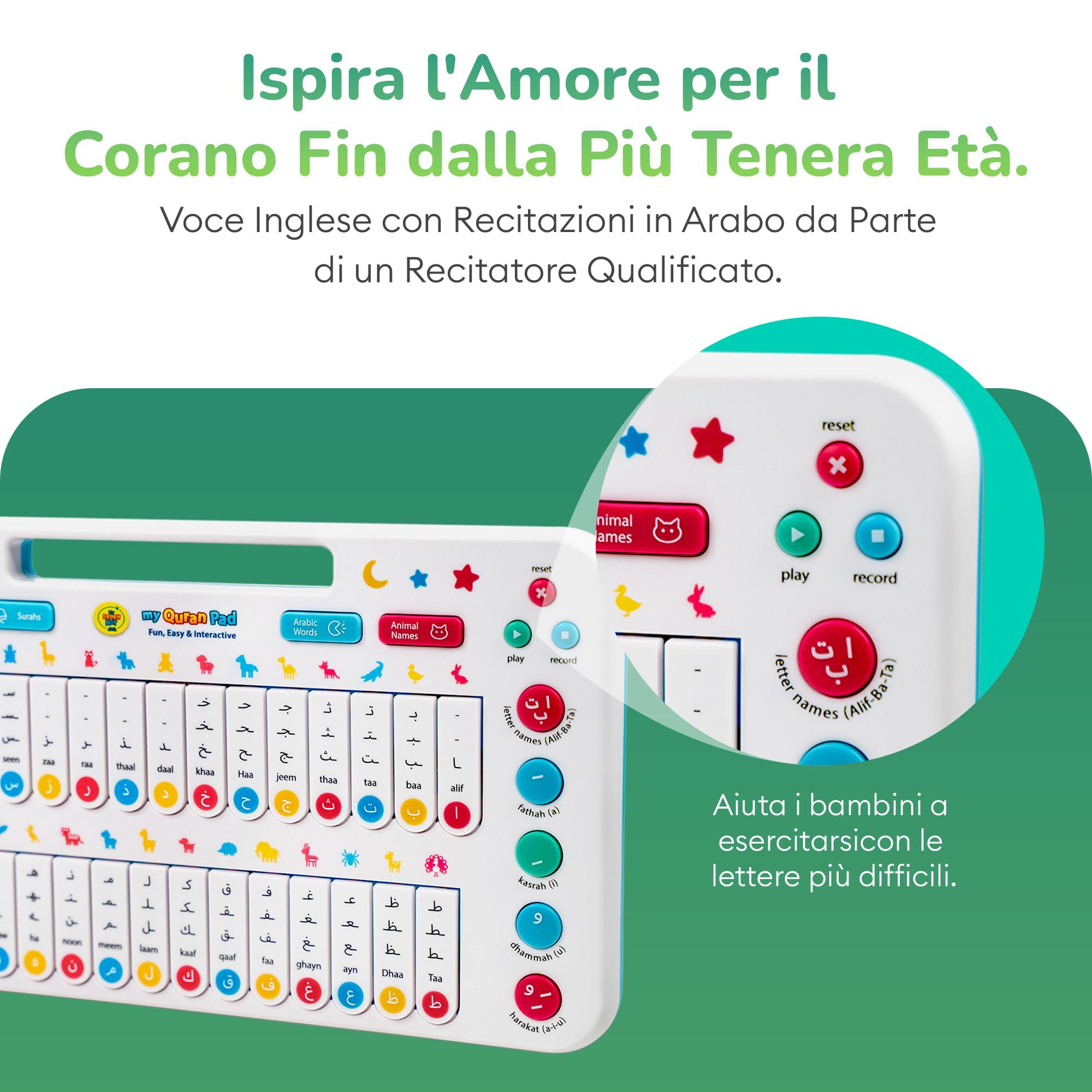 Tablet Educativo per Bambini - My Salah Mat: Libro Sonoro Bambini Elettronico con Parole Quotidiane, Nomi di Animali e Molto Altro - Gioco Interattivo per Apprendimento dell'Arabo per Ragazzi