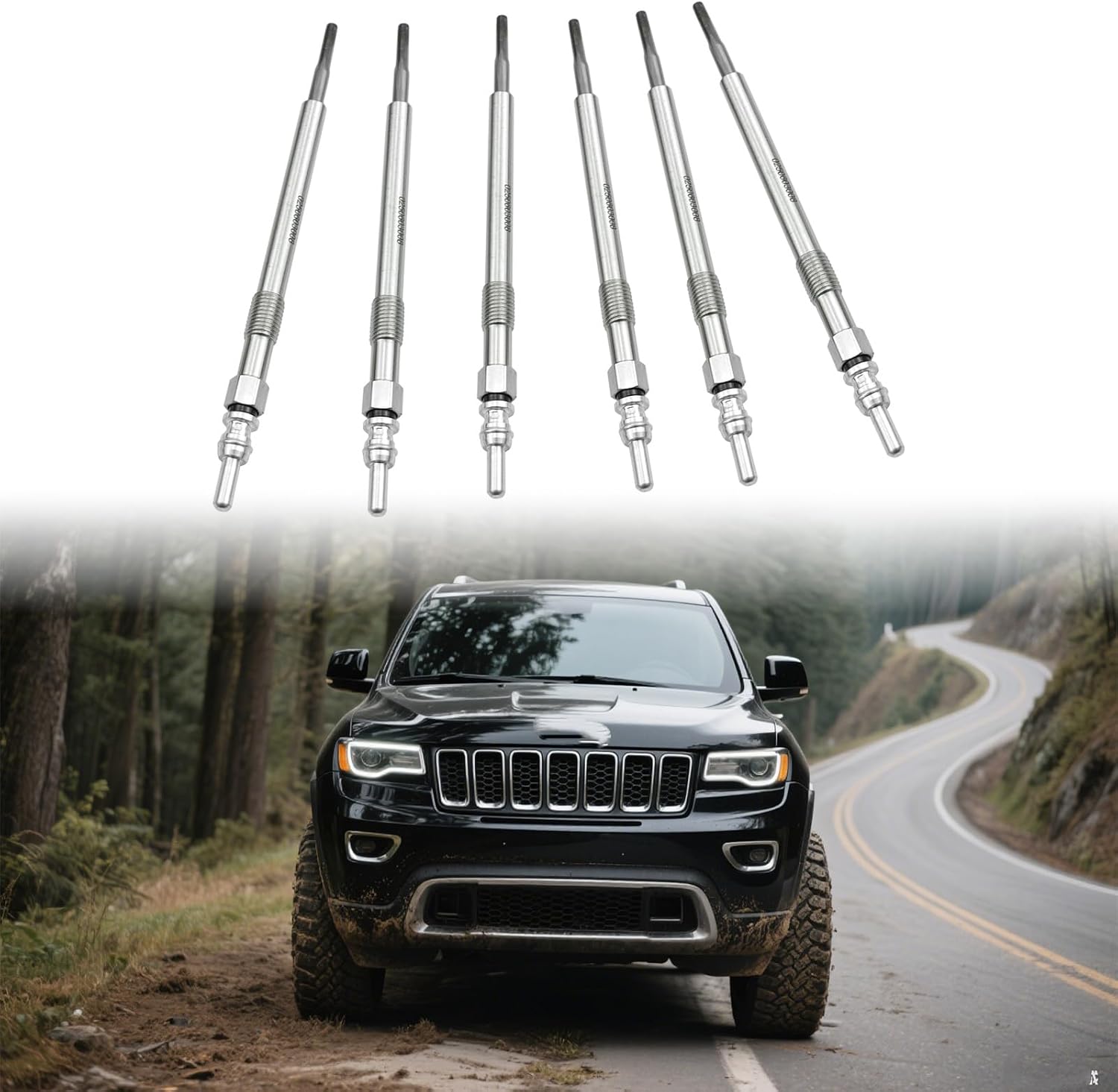 0250603008 6Pcs Diesel Glow Plugs Replacement for‎ 68211173AA Fits for Jeep Grand Cherokee 2014-2019 Ram 1500 2014-2018 Ram 1500 Classic 2019 3.0l V6