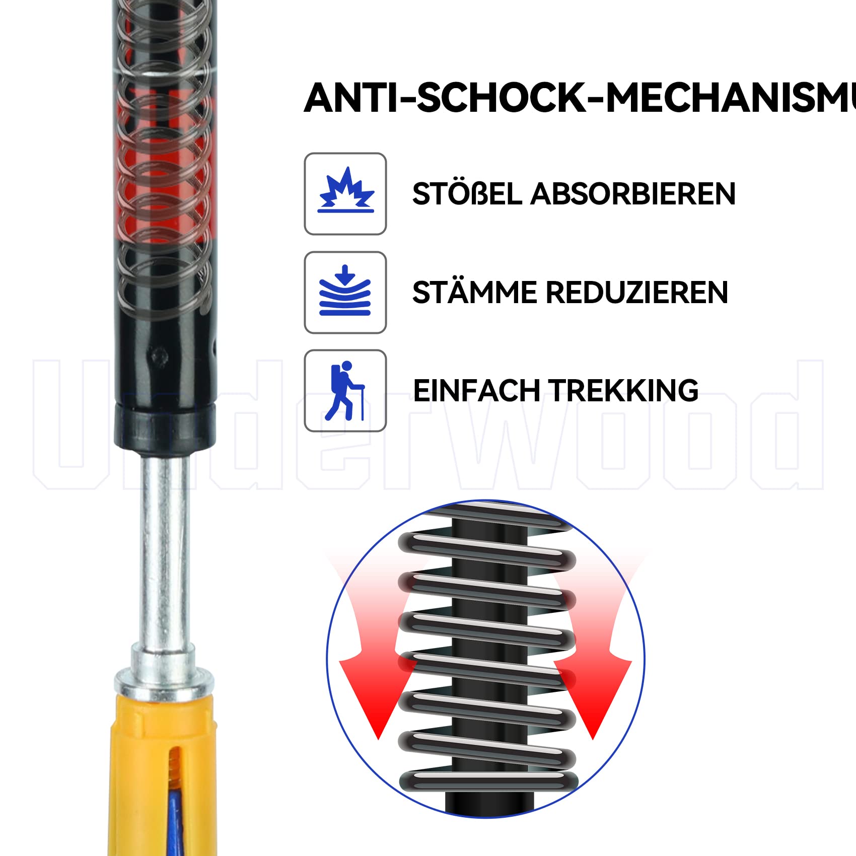 Nordic Walking Stick für Damen und Herren, Teleskop 2 Stück Wanderstöcke für Trekking, Aluminium Wanderstock, 60-135 cm Trekkingstöcke für Kinder, Adult, Verstellbar Wanderstöcke