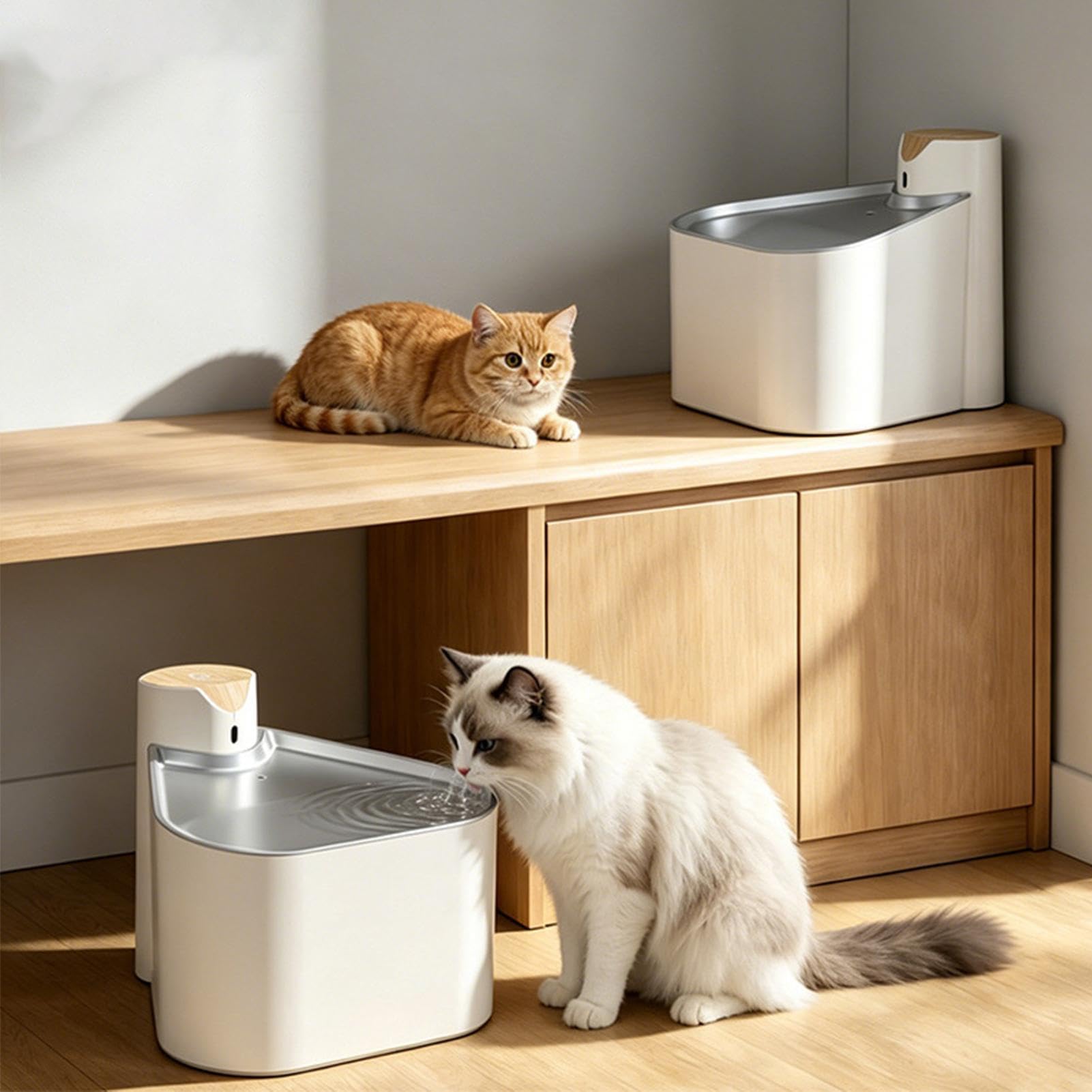 Fuente de agua de metal para gatos | Dispensador de agua para mascotas