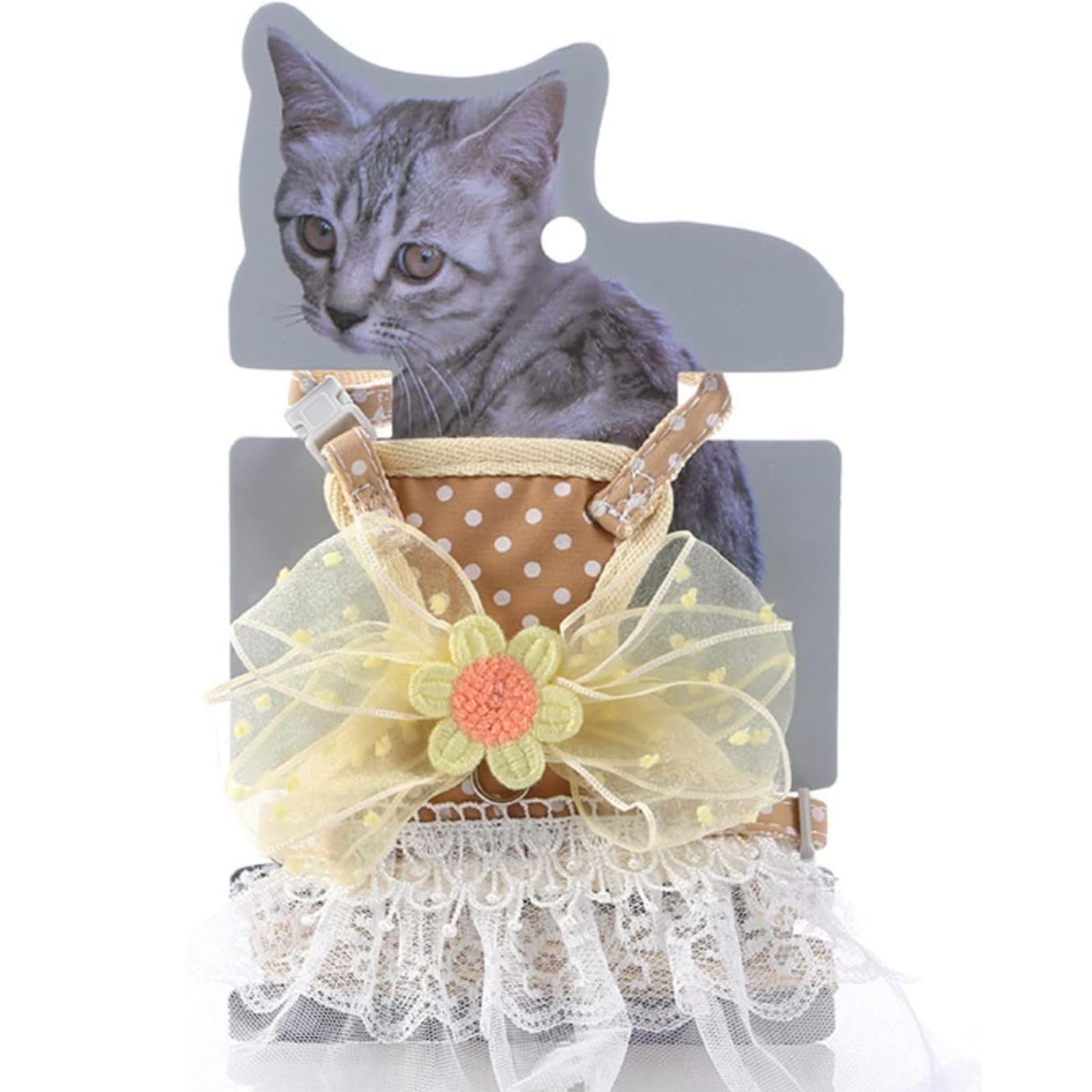 Cature Flower Cat Harness and Leash Set Escape Proof Travel Cat Harness Puppy Cute Lace Vest Skirt for Small Medium Dogs Puppy Kitten (Yellow, S) (B0CKKT2QL1) Amazon Price History, Amazon Price Tracker