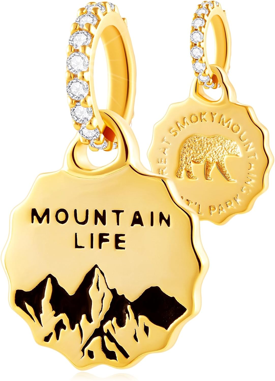 Great Smoky Mountains National Park Charm Pendant, fit Pandora Travel Bracelet Necklace, 925 Sterling Silver Bear and Mountain Life Dangle Bead, Gift for Best Mom/Friend - Image 5