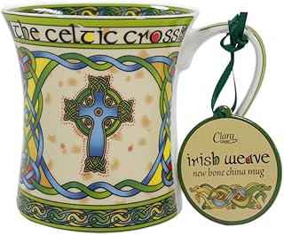 Irish Mug with Celtic Cross and Celtic Knots - New Bone China -325 ml/11 fl oz (Single)