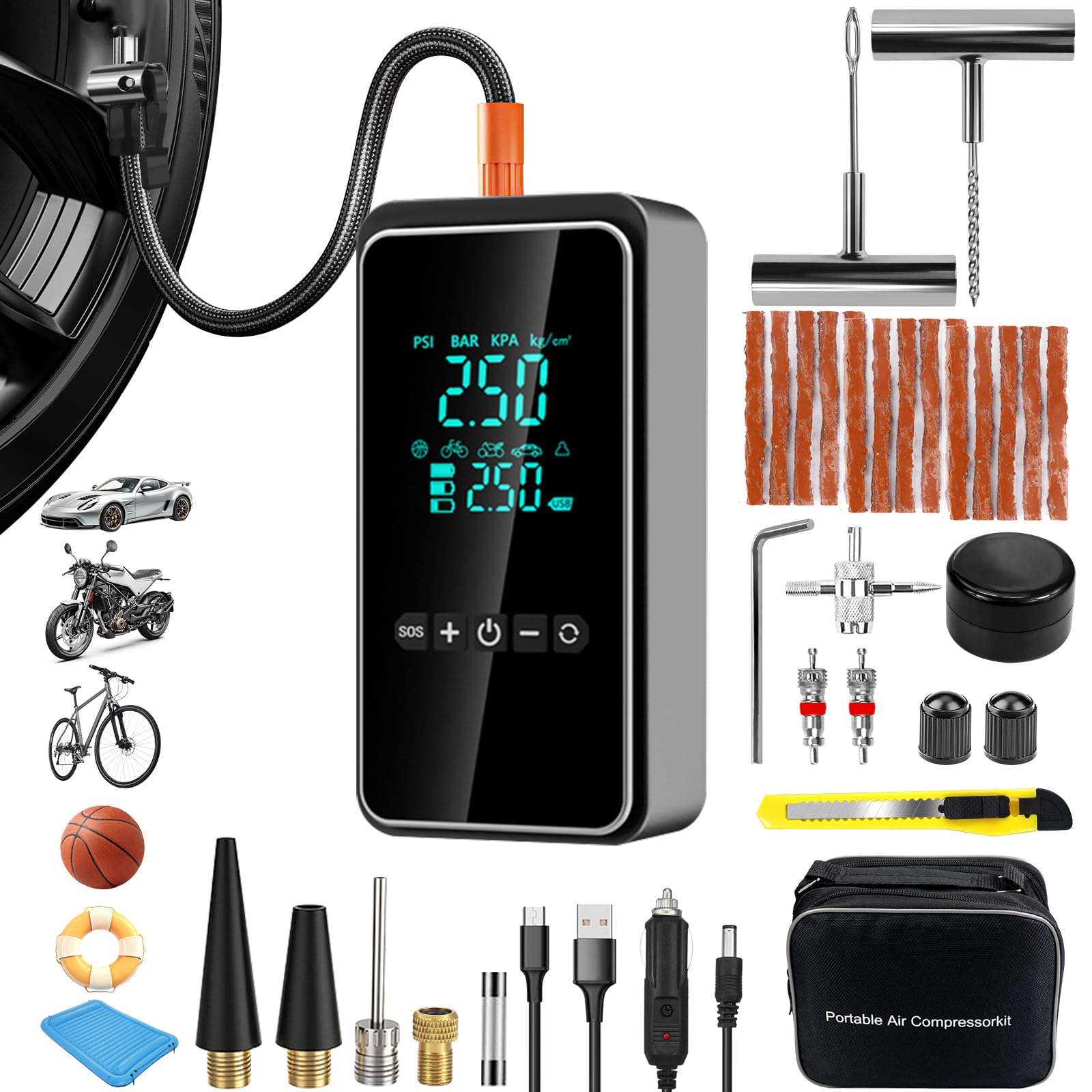 HYHJMISTY Tire Inflator Portable Air Compressor