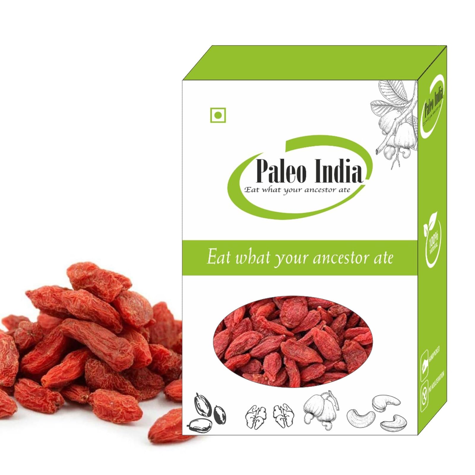 Paleo India 200gm Goji Berries| Dried Gojiberries | Goji berry| Gojiberry| Unsweetened Unsulphured and Naturally Dehydrated Fruit| Dried Berries (B0D2BKNYF3) Amazon Price History, Amazon Price Tracker