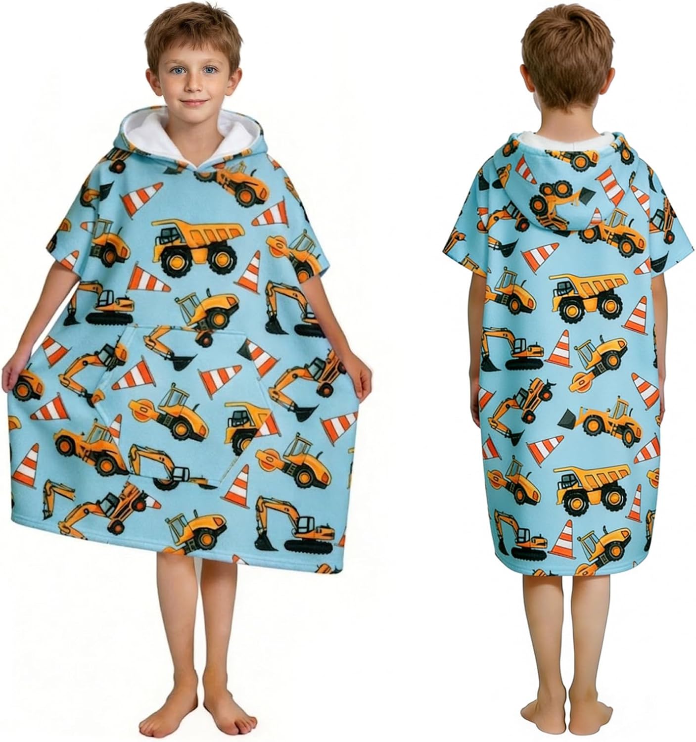 Kids Hooded Poncho Towels, Wearable, Absorbent Hooded Beach Towel for Girls and Boys Girls 7-14 Years Cartoon- Themed Wearable Towel Perfect for Kids At The Bath, Beach, Or Pool