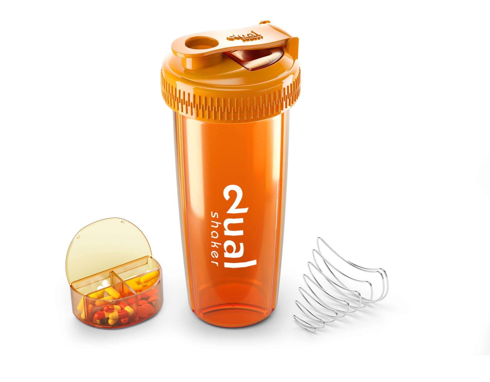 Dr. Prepare Protein Shaker Bottle, 25oz, Neon Orange