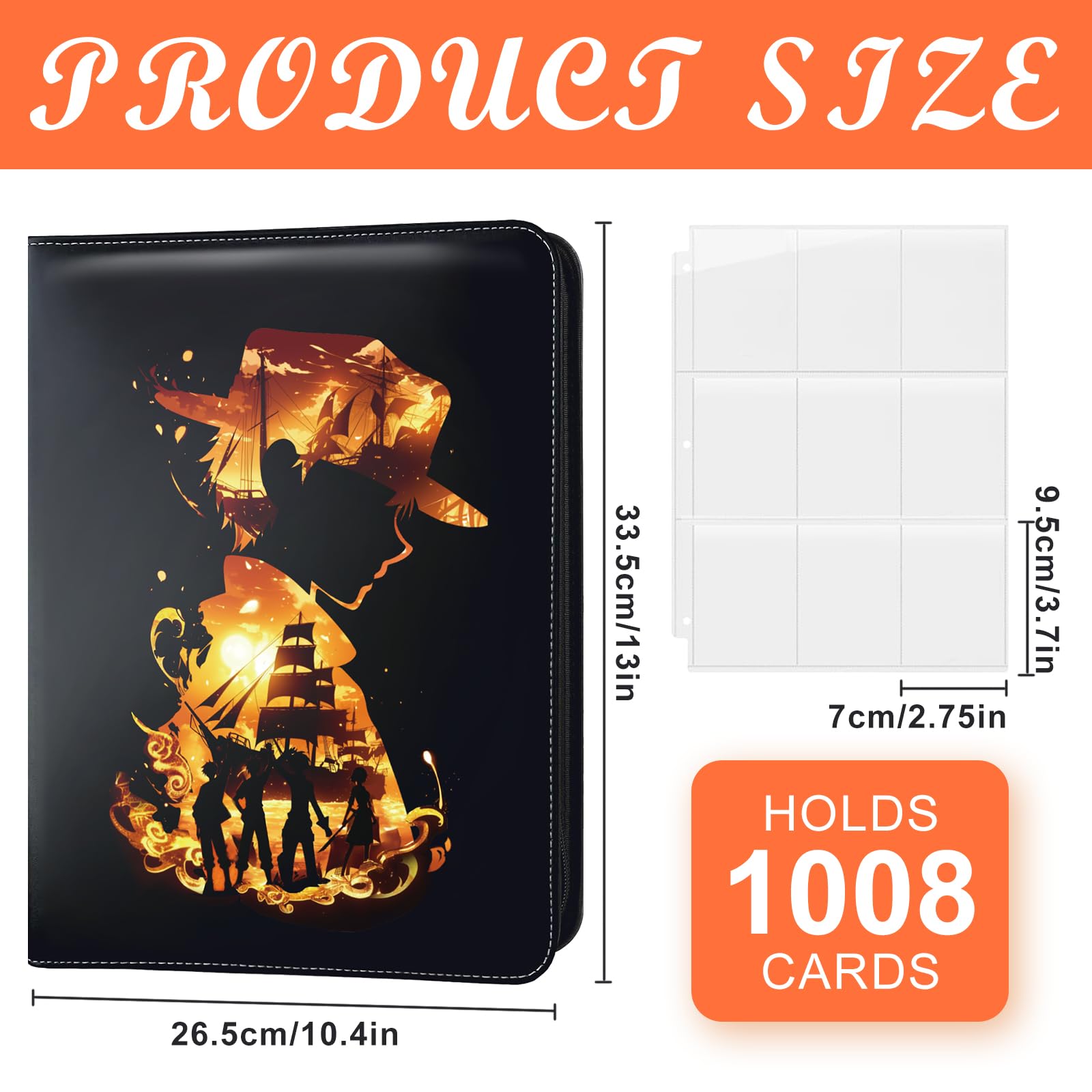 Carpeta de 9 bolsillos para tarjetas de intercambio, 1008 álbumes de colección de tarjetas con 56 fundas extraíbles, portatarjetas de cuero compatibles con tarjetas deportivas TCG MTG