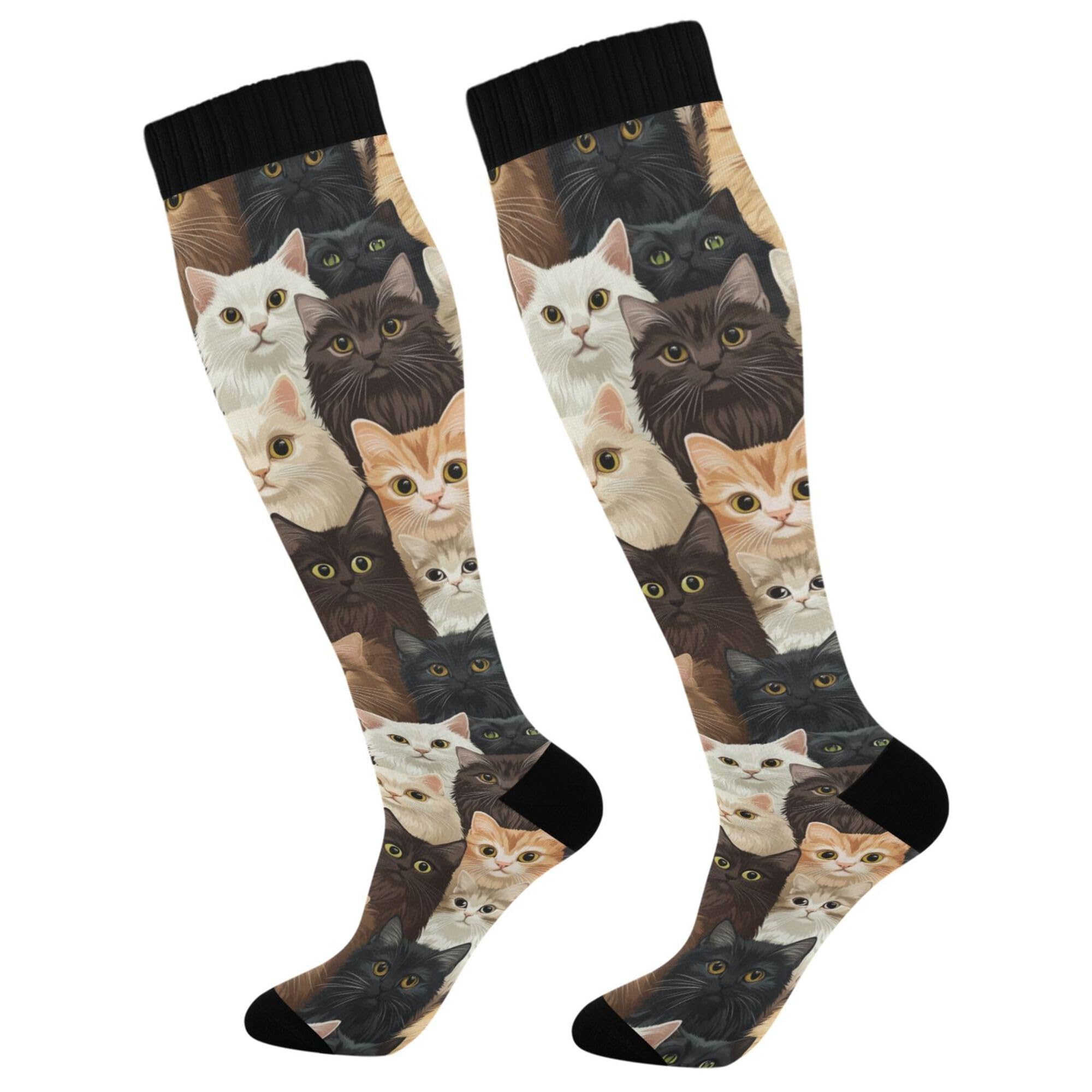 Fisyme Socks for Women Men Warm Comfort Athletic Crew Running Hiking Cycling Compression Socks