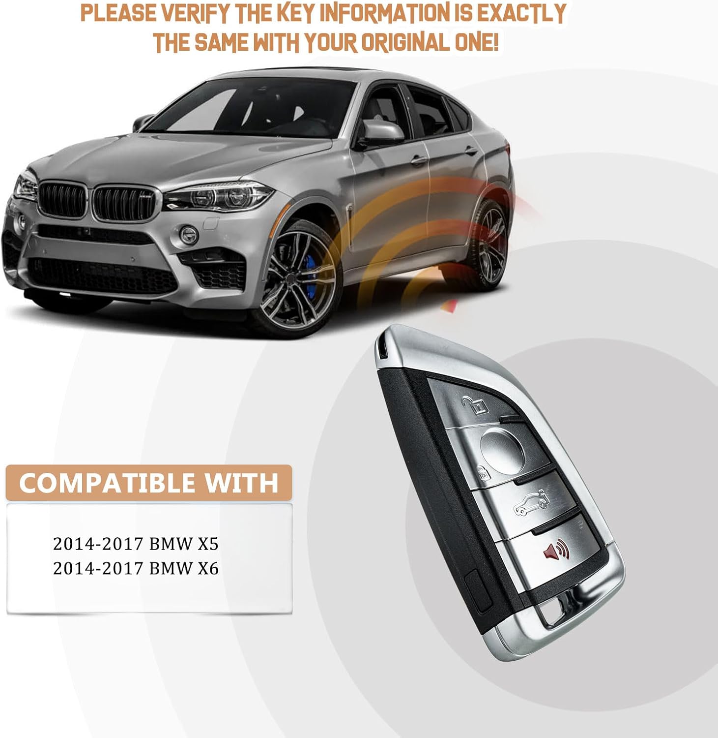 Keyless Entry Car Key Fob NBGIDGNG1 Replacement for 2014 - 2016 BMW X5/X6(Single) - Image 3