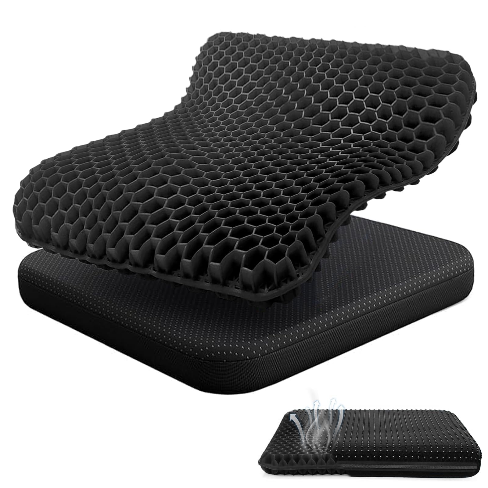 HLBLLRUXT For Audi Q3 (F3) 2018 2019 2020 2021 2022 2025 Car Seat Cushion, Orthopedic Memory Foam Driving Seat Pad, Breathable Non-Slip Car Seat Protector,B
