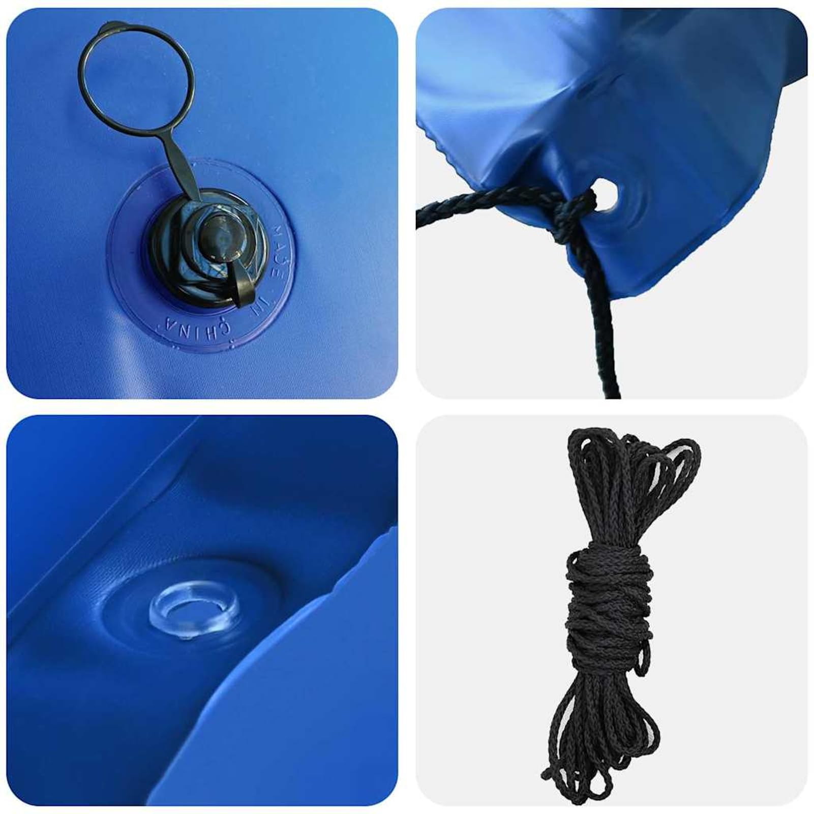Gecheer Rechteckiges Pool-Kissen, 500 x 250 x 160 cm, PVC, Blau, für Sommer-Entspannung und Dekoration
