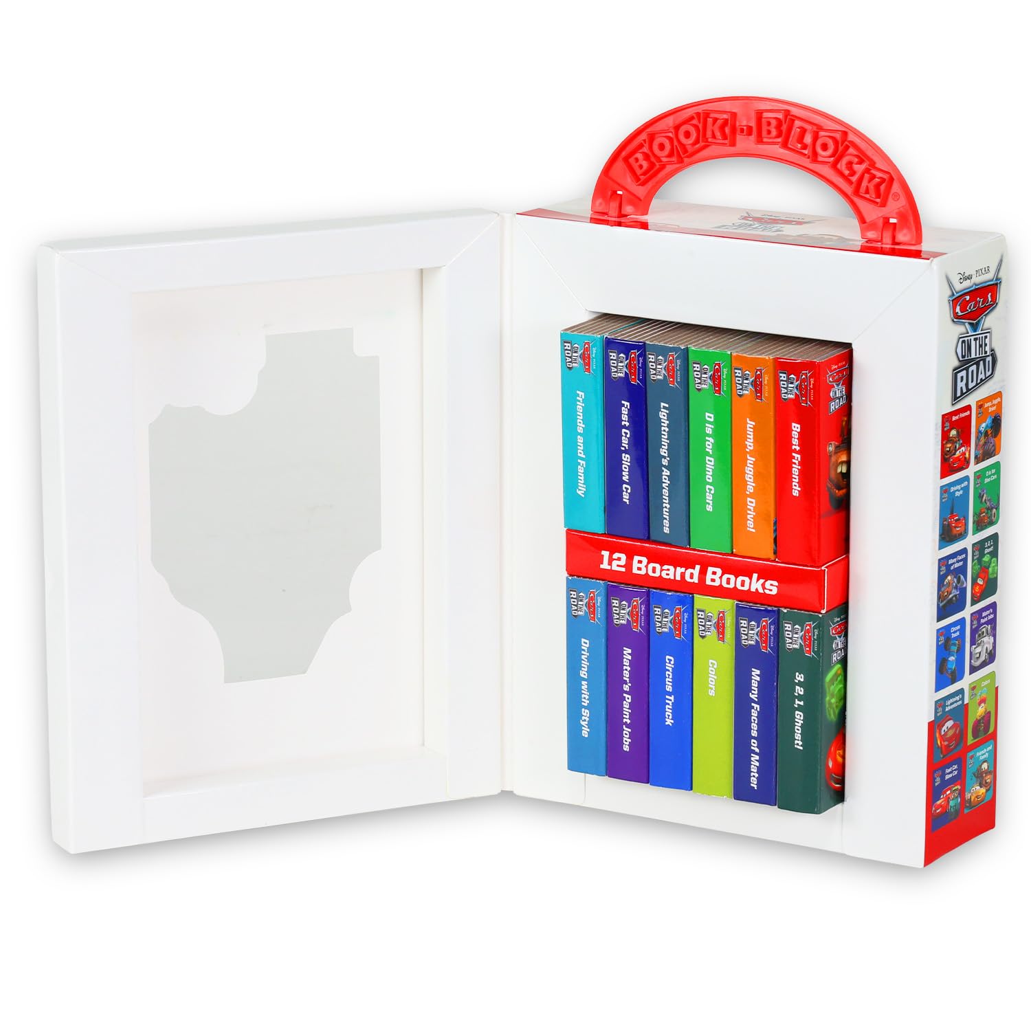 Disney Juego de libros de tablero de Cars para niños pequeños y bebés, paquete con 12 libros de tablero de historias con Lightning McQueen y más libros para niños pequeños