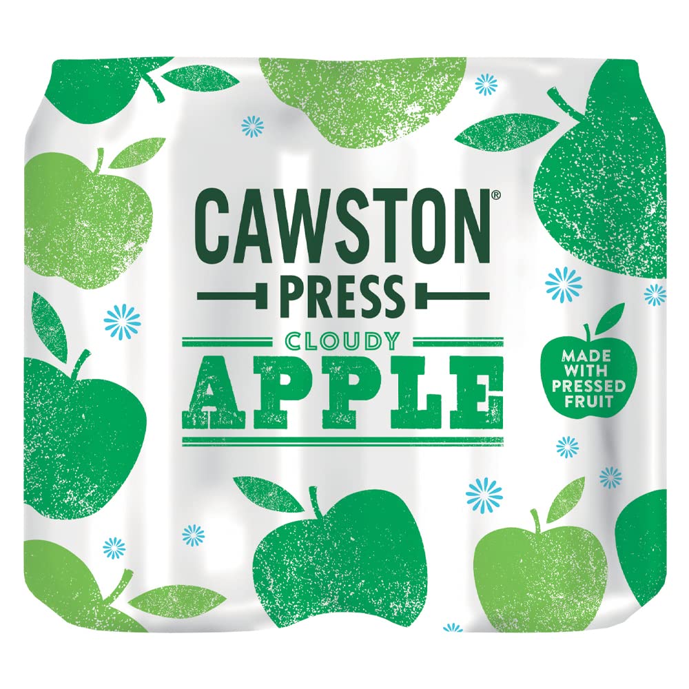 Cawston Press Cloudy Apple Fizzy Drink Blended With Sparkling Water and Pressed Apple (330ml x 4 cans) | Gluten Free - Vegan - No Added Sugar