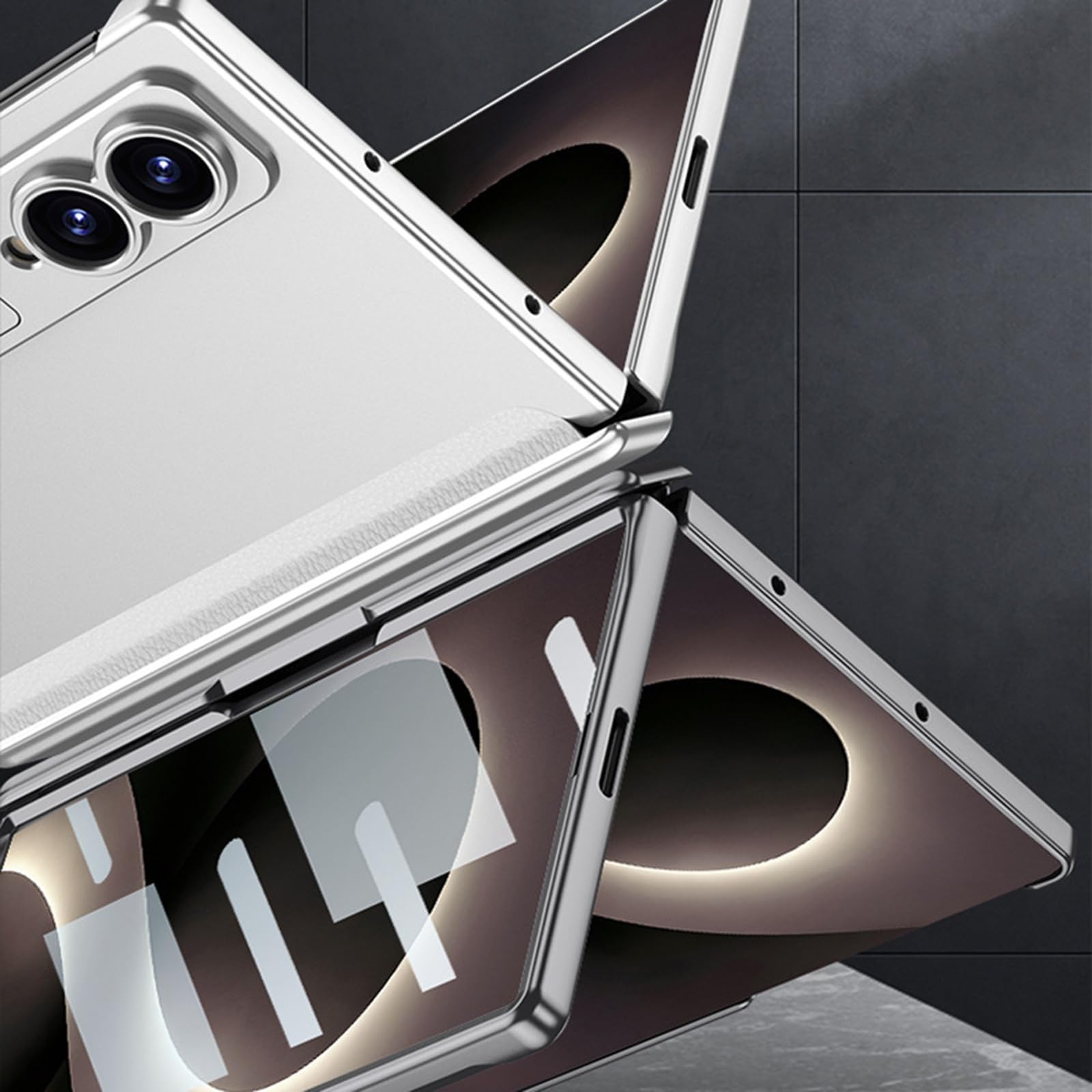 Custodia Per Samsung Galaxy Z Fold 8, Resistente Ultra Sottile Case | With Proteggi Schermo Graffi Staffa Guscio(Silver)