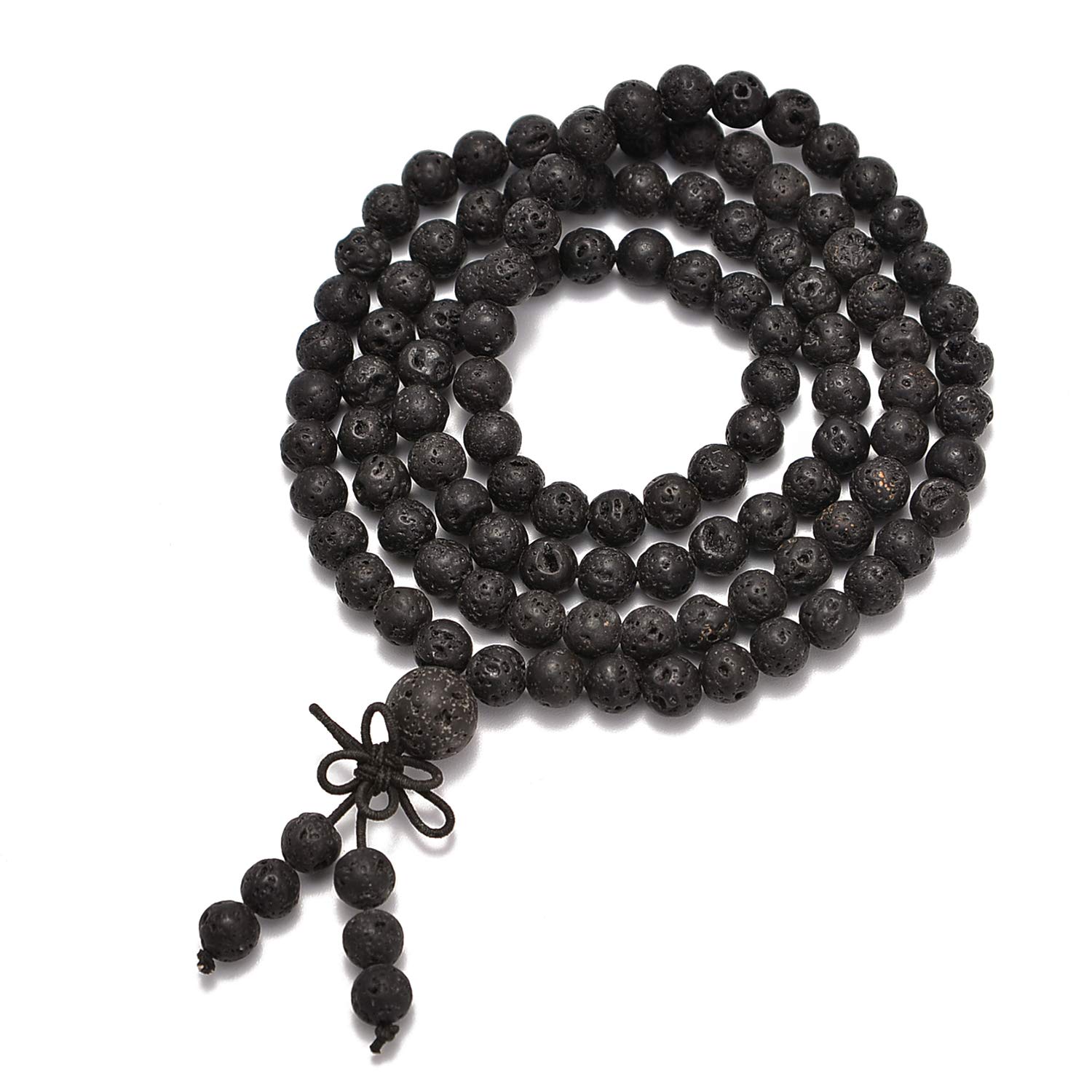 AD Beads6mm Natural Healing Gemstones Buddhist 108 Prayer Mala Stretchy Bracelet Necklace