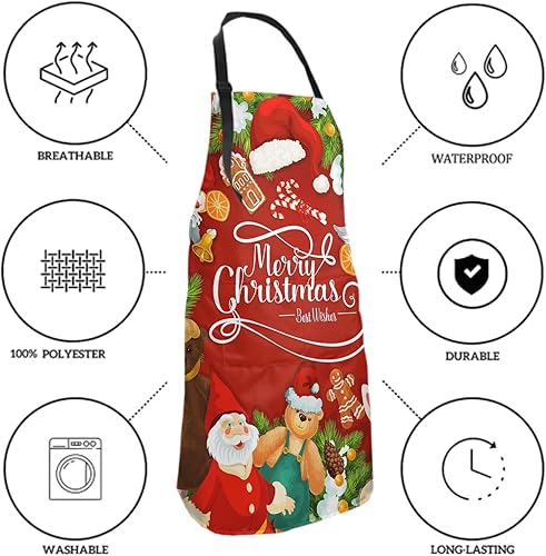 Miniatura 5 de Delantales para mujeres y hombres, delantal impermeable con 2 bolsillos, para peluquero, chef, cocinar, asar, accesorios de cocina, 28 x 33 pulgadas