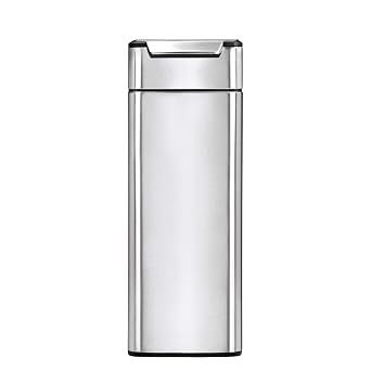 Simplehuman Slim Trash Can, 10.2 gal 40 L Rectangular, Touch Bar with Lid, Stainless Steel, 11.2 gal 40 L simplehuman