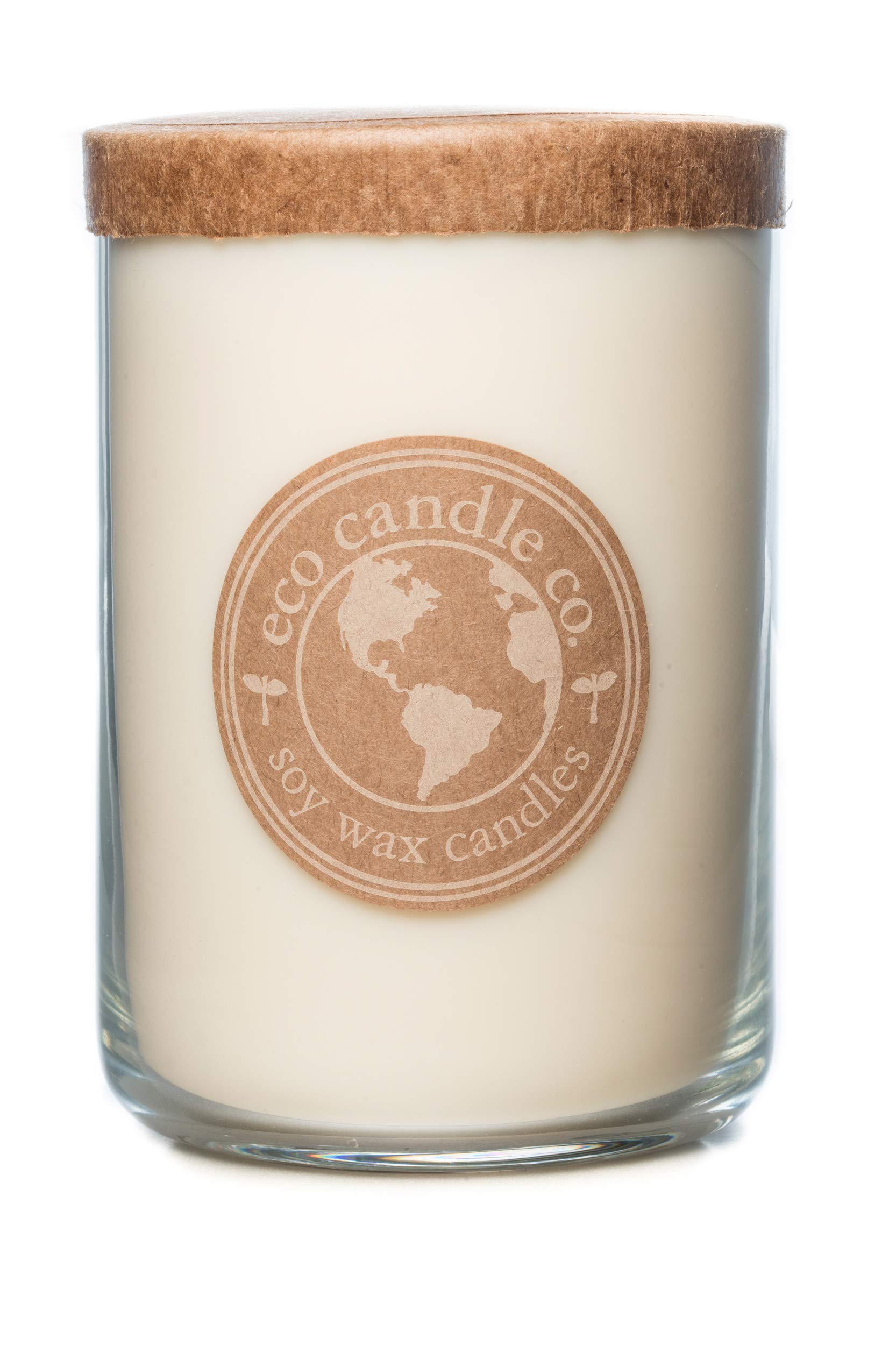 ECO CANDLE CO. Recycled Candle, Warm Vanilla, 26 oz. - Scents of Rich Vanilla - 100% Soy Wax, No Lead, Kraft Paper Label & Lid, Hand Poured, Phthalate