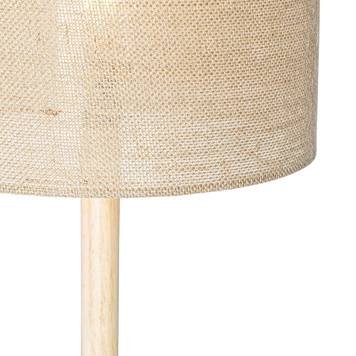 Qazqa rústico Lámpara de pie rural madera pantalla lino natural 32 cm - Mels/Lino Redonda Adecuado para LED Max. 1 x 40 Watt