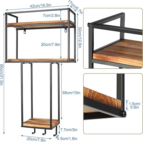 Miniatura 2 de Toallero montado en la pared, diseño que ahorra espacio para baños pequeños, organizador versátil para toallas, mantas y más, ideal para caravanas y