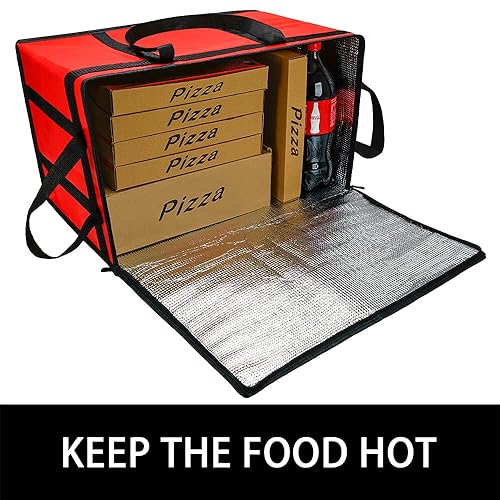 Miniatura 257 de Bodaon Paquete de 1 bolsa aislada para entrega de alimentos, bolsa de aislamiento para alimentos fríos y calientes, comercial, bolsa de Púrpura