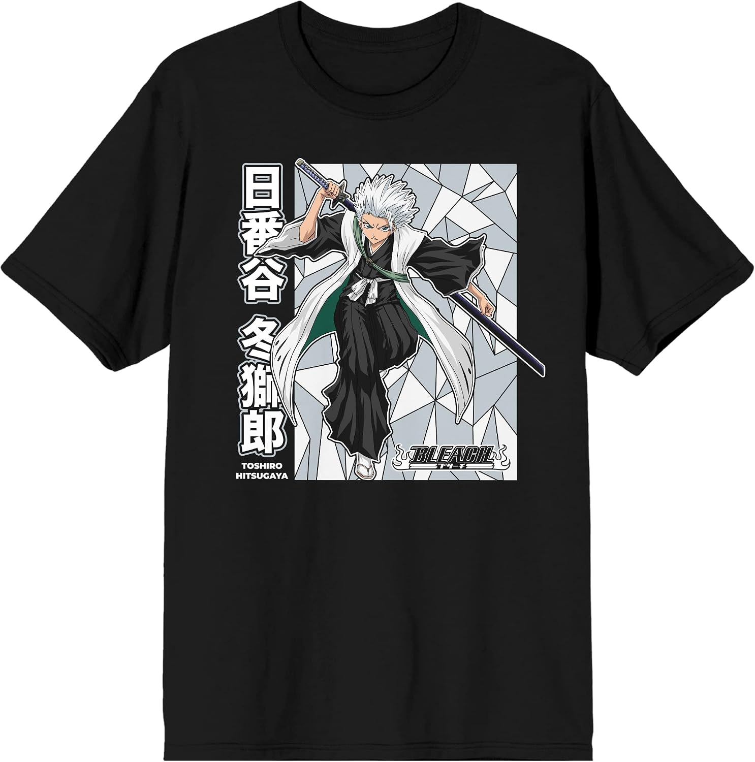 Bioworld Bleach Toshiro Hitsugaya Men's Black T-Shirt