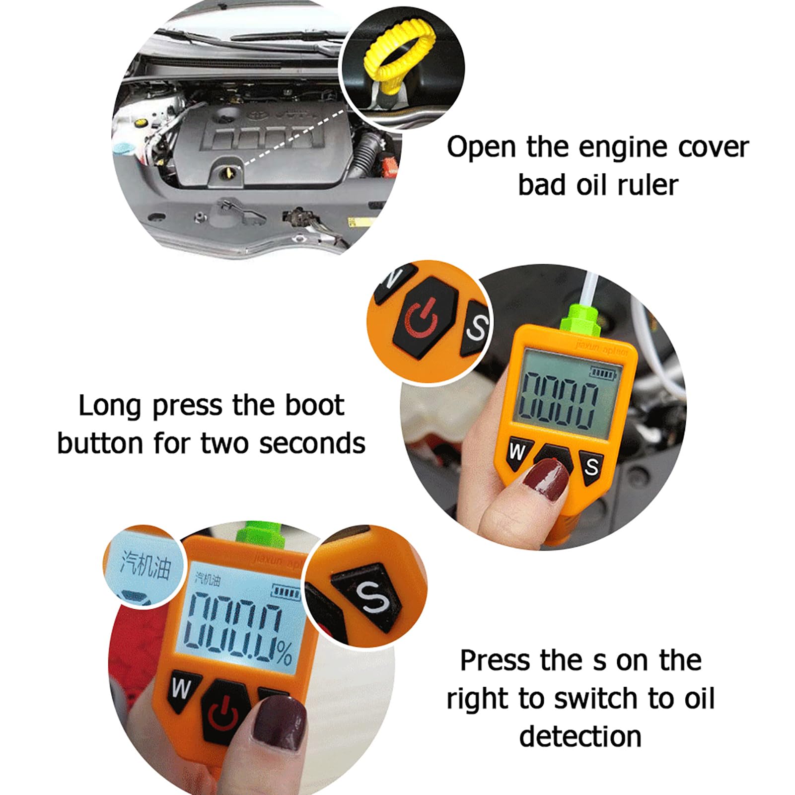 Testeur D' Moteur, Détecteur de qualité d' moteur Contrôle automatique de la qualité Détecteur d'analyseur d'outil de Diagnostic avec LED Gaz Améalyseur D'automobiles Outils