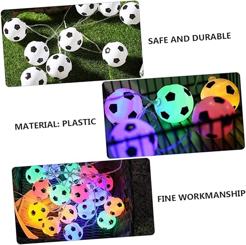 Miniatura 7 de FONDOTIN Cadena de luces de fútbol para niños, mini luces de hadas de Navidad, decoraciones al aire libre, luces de hadas de fútbol, novedad,