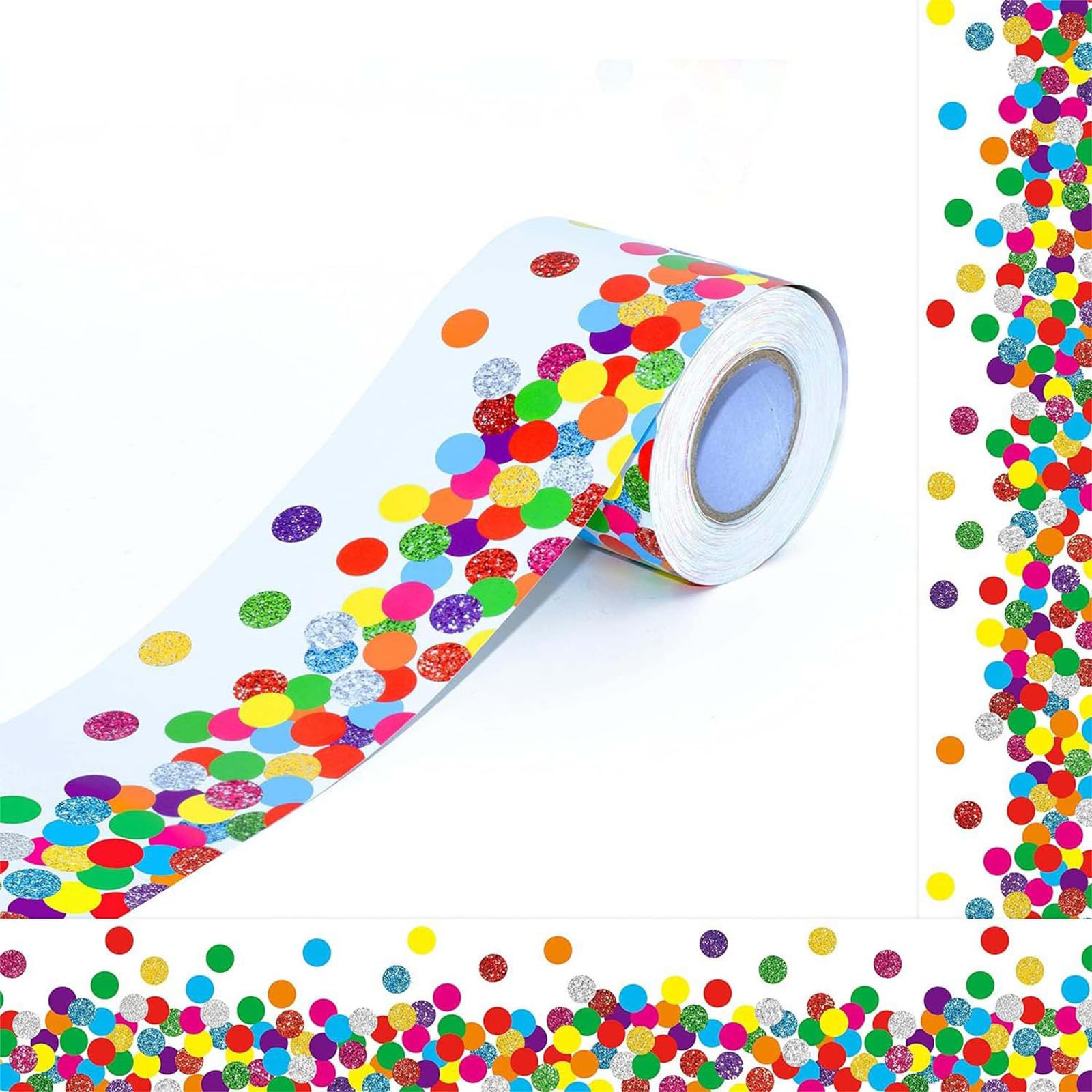 Adhesive Bulletin Board Border Trim Colorful Dot Trim Classroom Decors Sticker Adhesive Board