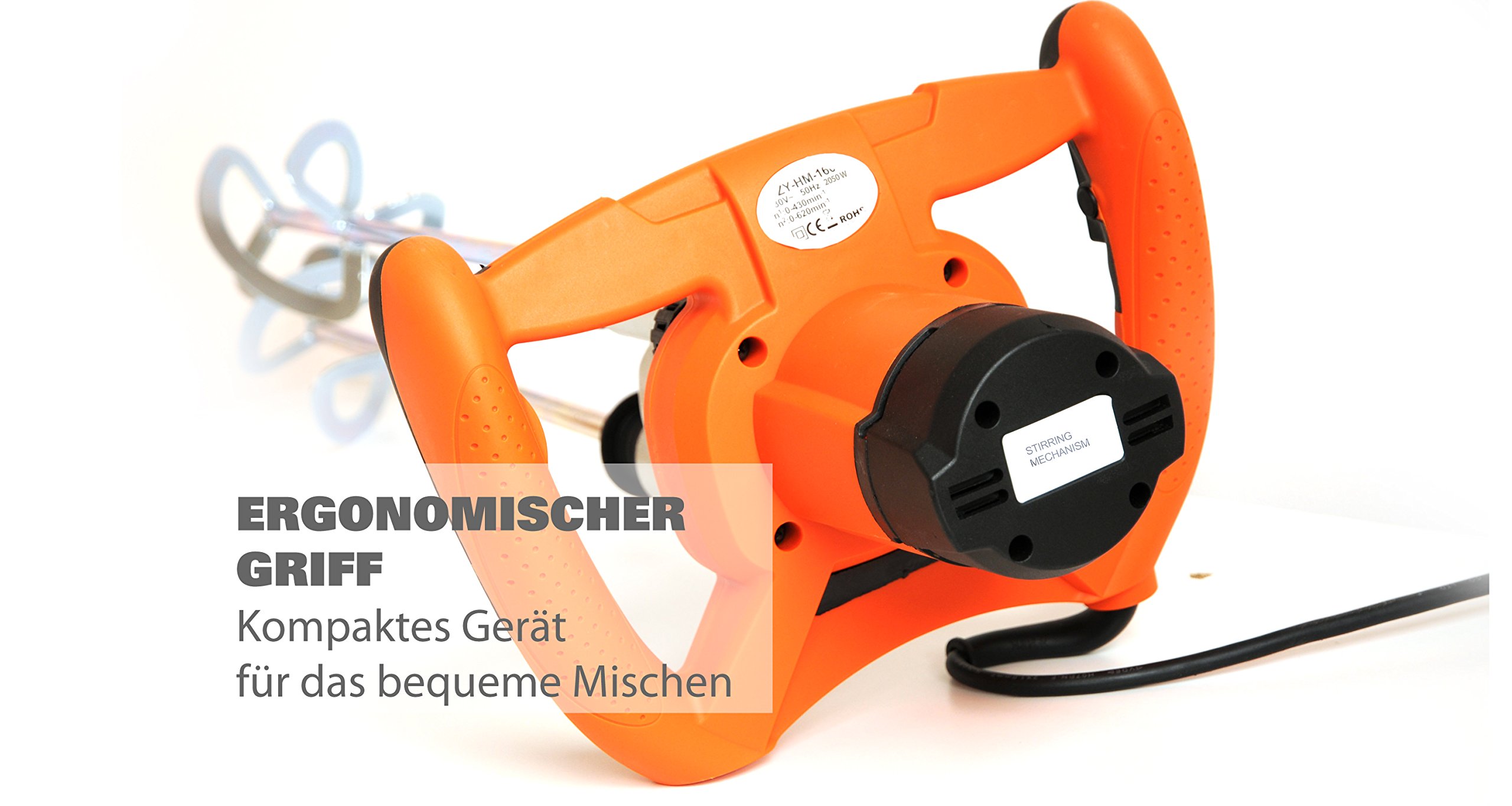 BAUTEC plaster mixer 1800W with 4 mixing paddles / twin paddle / mixing