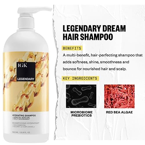 Miniatura 8 de IGK LEGENDARY Dream - Juego de champú y acondicionador para el cabello, saludable + hidratado + brillo, vegano + libre de crueldad, 8 onzas