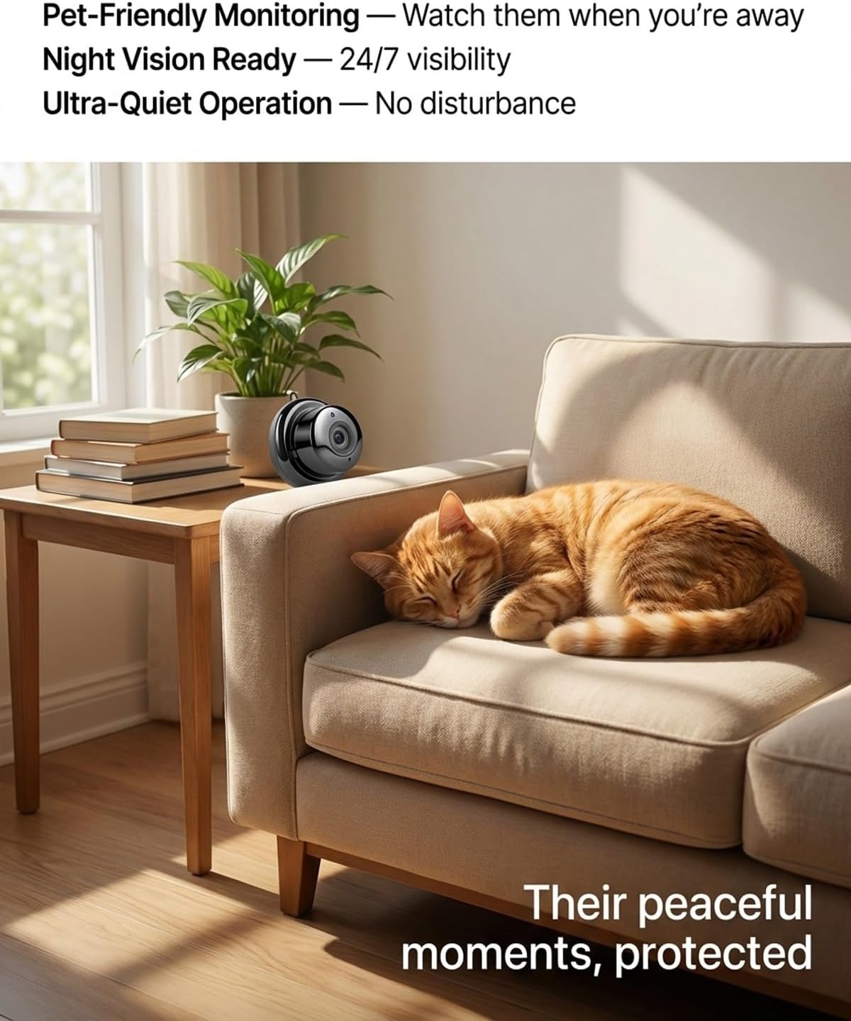 2026 Upgraded Ultra-Invisible No-Plug Camera, HD 1080p Small Cameras Hidden Wireless, Portable Indoor Security Camera with Night Vision for Children Pets the Elderly and Courtyards(With stand,2pcs)