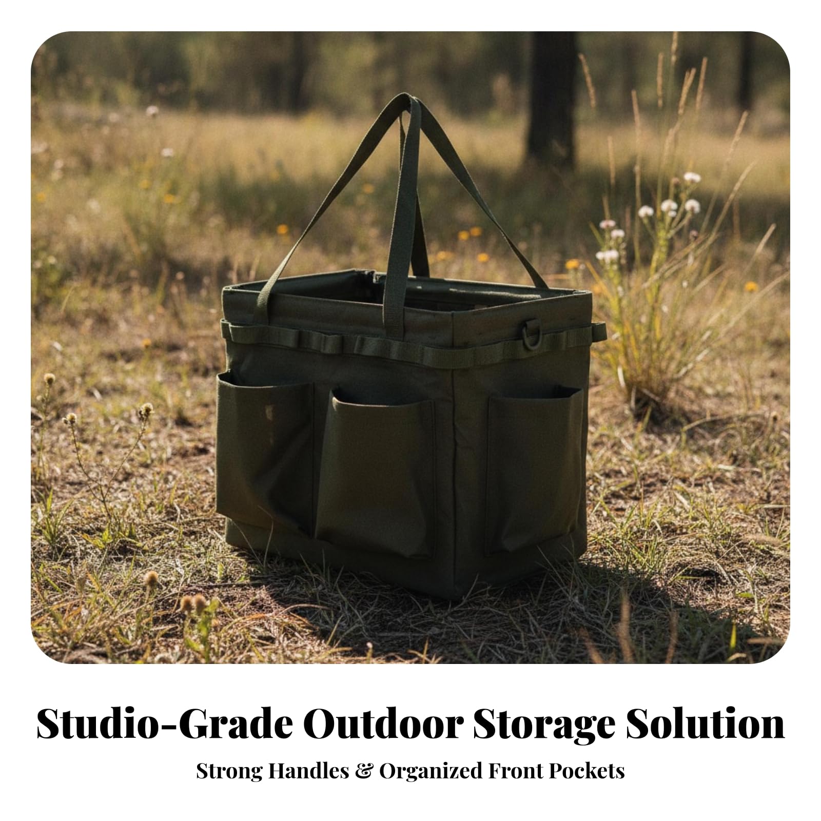 Amagogo Bolsa Unsilios Cocina Portátil | Ligero, Bolsa Herramientas para Barbacoa, Multiusos, Caja Almacenamiento con Divisores, Picnic, Campistas, Verde,