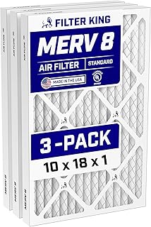 Filter King 10x18x1 Air Filter MERV 8 3-Pack Dust Allergy Control AC Furnace