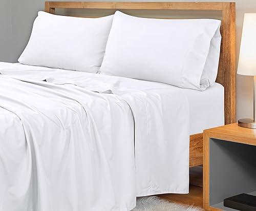 Miniatura 6 de Royale Linens Sábana encimera de 300 hilos de 100 % algodón peinado de fibras largas, súper suave, sábana encimera tamaño Queen se vende por