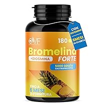 OVF Bromelina Forte con Diosmina 180 Capsule, Bromelina 5000 GDU, g, Integratore Alimentare – Made in Italy