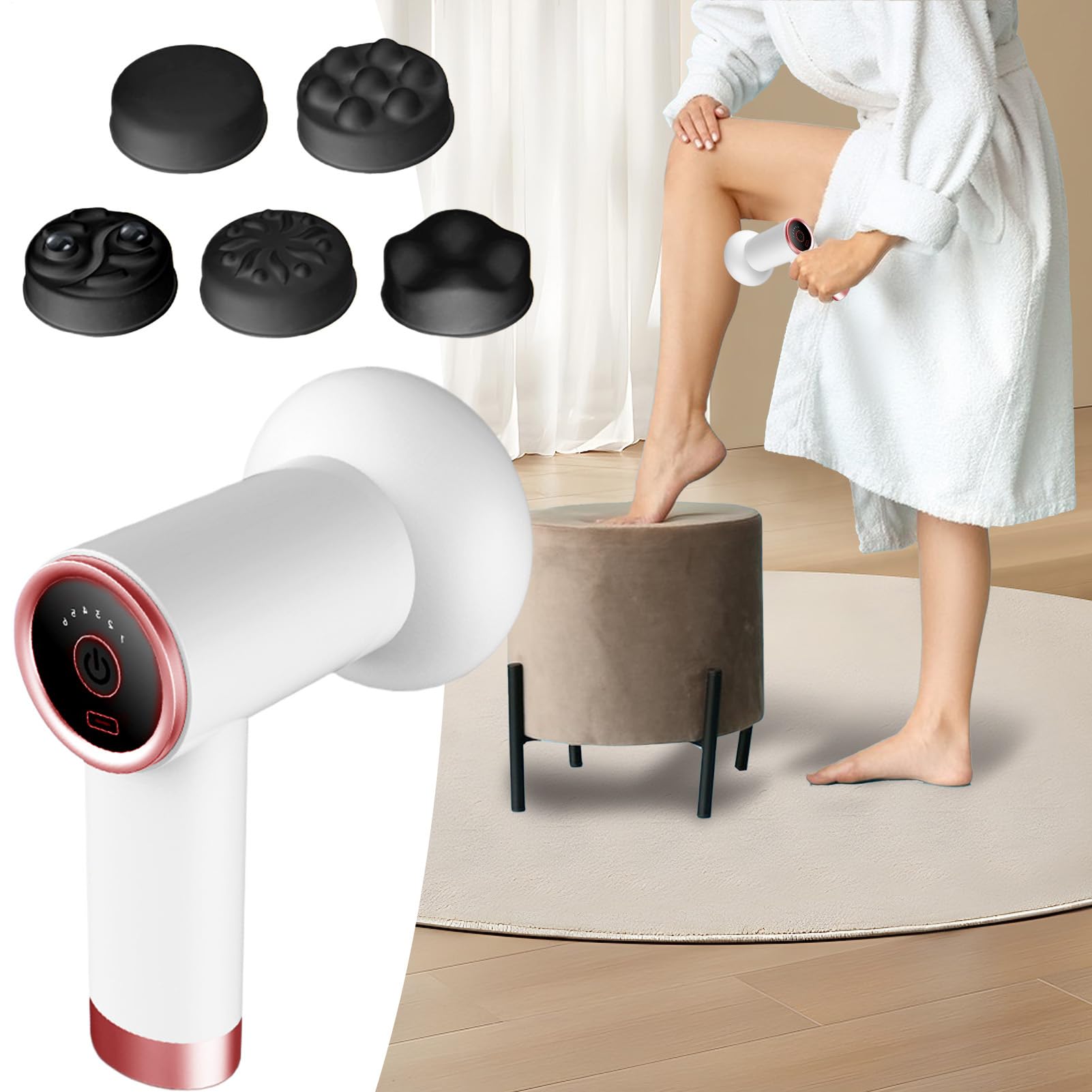 Masajeador Anticelulítico Masajeador Reductor De Celulitis | Rodillo Eléctrico Modelador con 5 Cabezales para Masajes en Abdomen, Espalda, Muslos y Piernas