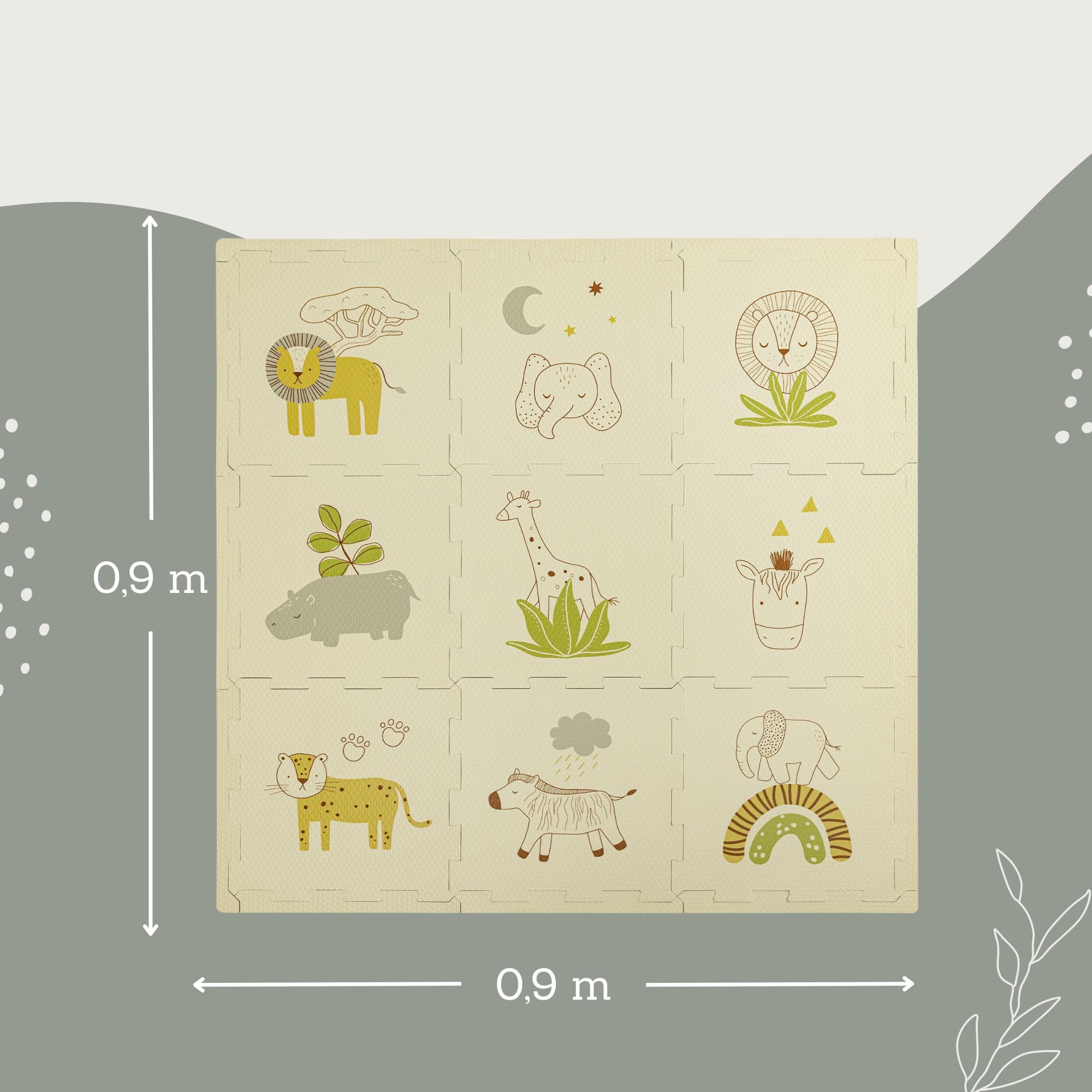 Hakuna Matte Grote puzzelmat voor baby's, 1,8 x 1,2 m, 6 panelen, XXL, 60 x 60 cm, met confettimotieven, 20% dikker, in recyclebare verpakking, kruipdeken, niet giftig en geurloos