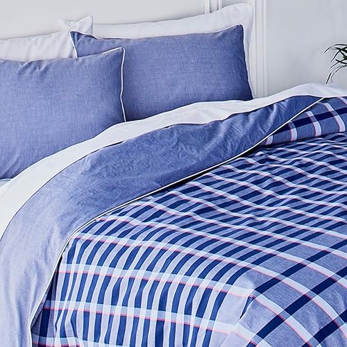 Miniatura 2 de LACOSTE Chambray Check - Juego de edredón reversible de 3 piezas, 100% algodón, tamaño King