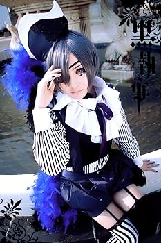 Amazon.co.jp: シエル・ファントムハイヴ コスプレ衣装 +ウィッグ +帽