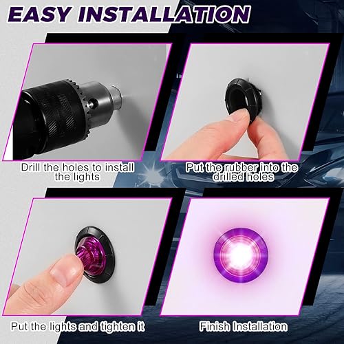 Miniatura 6 de 50 luces LED redondas de 34 para remolque, luces LED delanteras y traseras de 12 V, luces de remolque impermeables para camión, automóvil, autobús,