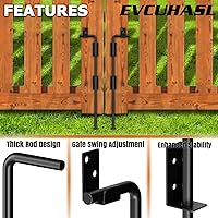 Vista 3 de Perno de caña de 36 pulgadas, barra de caída de barra resistente, cierre de tierra para puertas de vinilo de madera, metal, pasador de caída