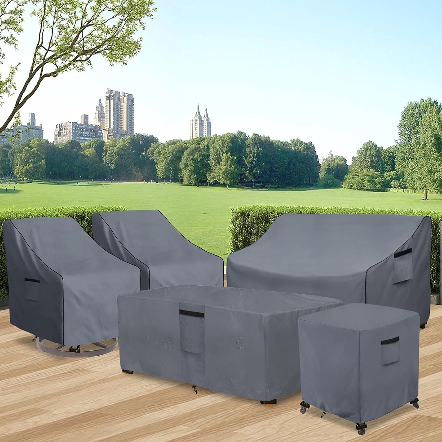Outdoor 2-Seater Loveseat Cover,600D Heavy Duty 100% Waterproof Patio Sofa Cover,Furniture Covers for Sofa and Loveseat,76W x 32.5D x 33H Inches,Grey.
