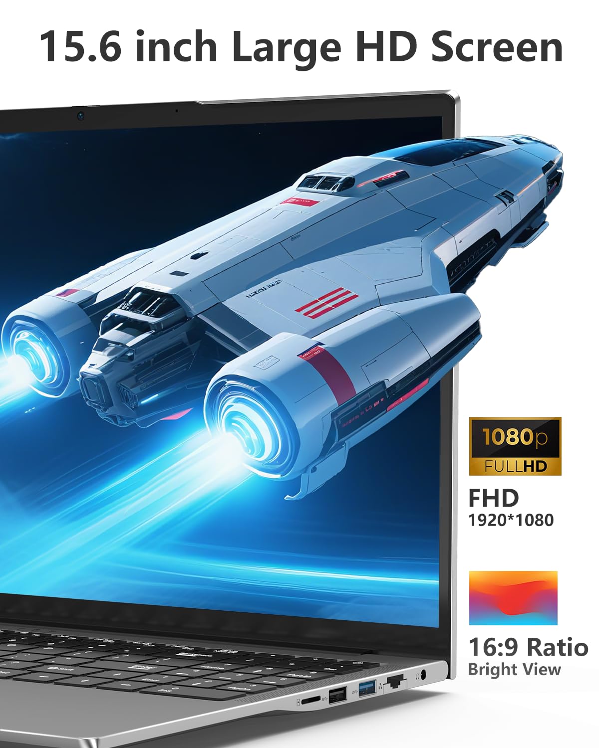 Nuovo PC Portatile 15.6 Pollici Win 11 Laptop 16 GB DDR4 1 TB SSD Core i3-1025G1 fino a 3.4GHz FHD 1920×1080 Notebook con RJ45 Lan, Type-C, Wi-Fi 5, BT 5.0, USB 3.0, HDMI Tastiera Retroilluminata