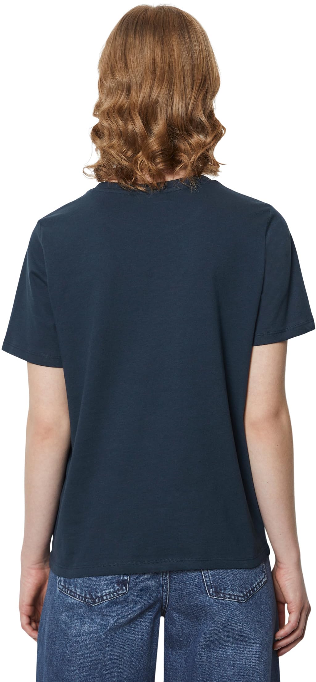 Marc O'Polo Denim Damen T-Shirt aus Bio-Baumwolle Regular Fit, Blau (Navy Teal), XL – Ansicht 3