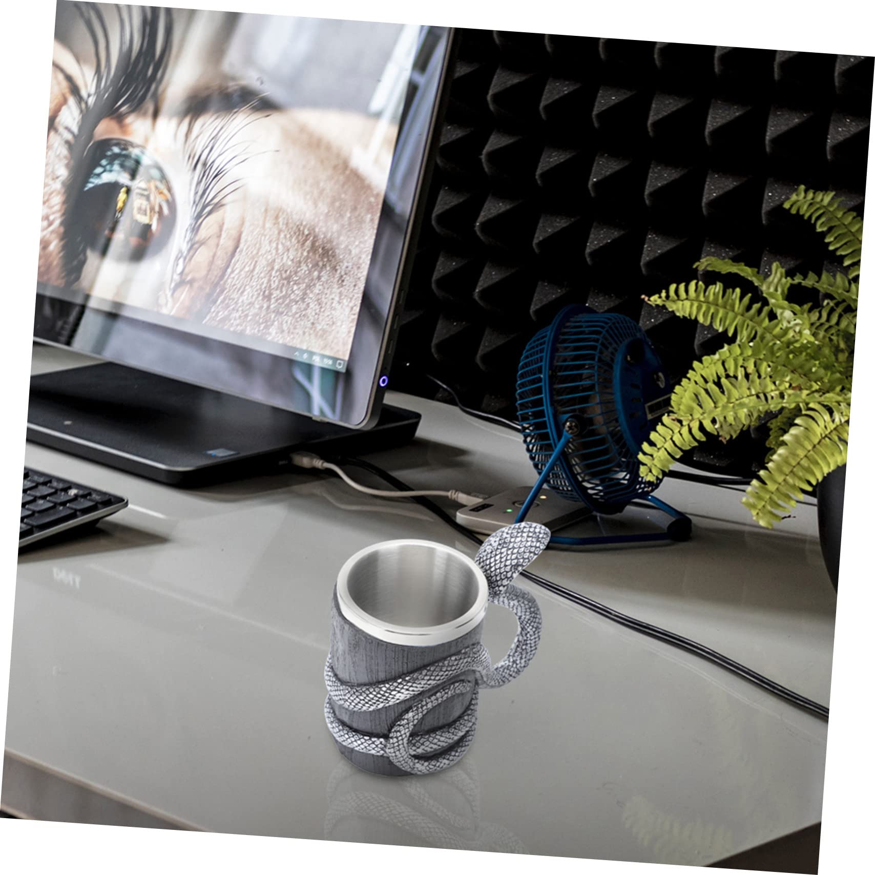 GALPADA Edelstahlbecher für Wasser Milch und Kaffee Mehrzweckbecher aus Hochwertigem Material für Zuhause und Büro Praktischer Getränkebecher Silber Schwarz